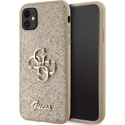 GUESS Кейс Guess GUHCN61HG4SGD за iPhone 11 / Xr, златист, Glitter Script Big 4G (3666339147686)