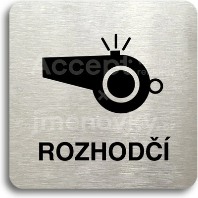 ACCEPT Piktogram rozhodčí III - stříbrná tabulka - černý tisk bez rámečku