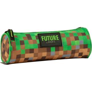 BackUP Овален ученически несесер BackUp Future - Pixels, 1 цип (87518)