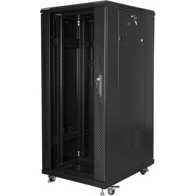 Lanberg rack cabinet 19" free-standing 27U - 600x800 self-assembly flat pack, black (FF01-6827-12B)