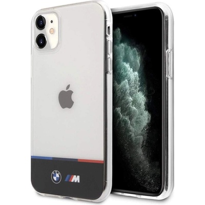 BMW M Horizontal Tricolor Hard Case - хибриден удароустойчив кейс за iPhone 11 (прозрачен)