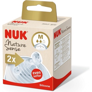 Nuk Силиконови биберони NUK - Nature Sense, Softer, размер M, 2 броя (10709305)
