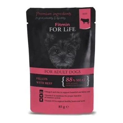 Fitmin dog pouch Adult beef in gravy 28 x 85 g