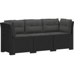 vidaXL Пейка за градина с Cushions във вид на ратан ПП Антрацит (3443835)