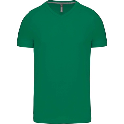 Kariban v-neck k357 / Мъжка тениска с къс ръкав - тъмнозелена xxxl (20k35752013)