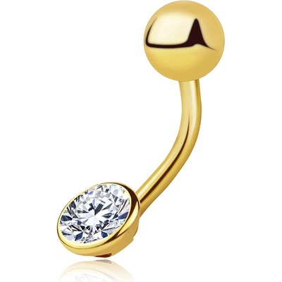 Šperky Eshop Zlatý piercing do pupíku 14K se zirkonem S5GG275.28