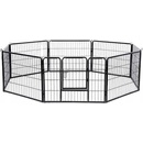 vidaXL Ohrádka pro psy 8 panelů ocelová 80 x 80 cm
