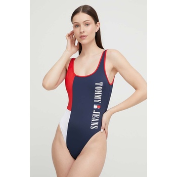 Tommy Hilfiger Цял бански Tommy Jeans в тъмносиньо с мека чашка (UW0UW04095.PPYX)