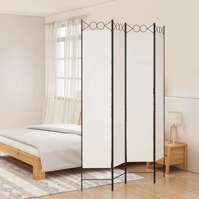 vidaXL Paraván textilní 160 × 220 cm bílý 4 dílný 350166