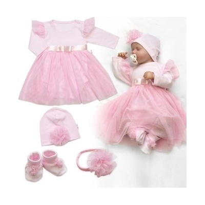 Luxusní 4D slavnostní sada oblečení pro miminko Girl růžová;