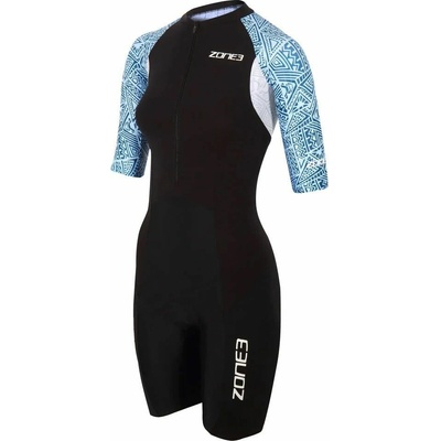 ZONE3 Lava Short Sleeve Trisuit Kona Black/White/Blue dámsky