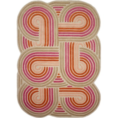 Flair Rugs Розов ръчно изработен вълнен килим 140x200 cm Spiral Shaped - Flair Rugs (503119381145)