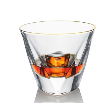 Bohemia Jihlava zlatom dekorované poháre na whisky Triangle 6 x 320 ml