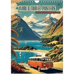 Calvendo World Travel Posters - Nostalgic Trip Around the Globe (Wall Calendar 2026 DIN A4 portrait), CALVENDO 12 Month Wall Calendar | Calvendo, Renate Utz