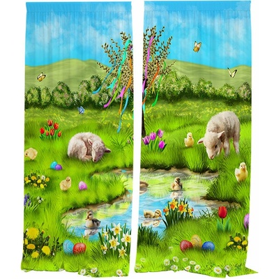 IMPAR Závěsy Ovečky u vrby,140 × 250 cm