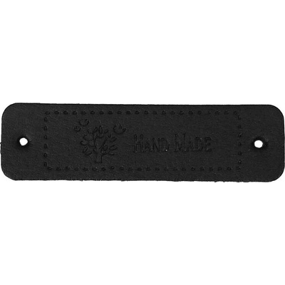 Pro Háčkování Hand Made koženková cedulka černá se stromem