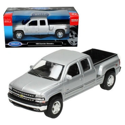 Welly Chevrolet Silverado 2017 strieborné 1:34