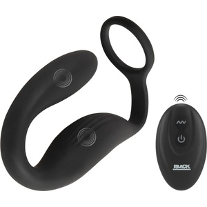 Black Velvets Cock Ring with RC Butt Plug