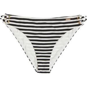 Superdry Alice Textured Cupped bikini bottom - White / Black (Mono Stripe)