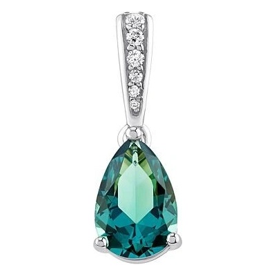 SILVEGO Stříbrný přívěsek Ella se syntetickým turmalínem paraiba a Brilliance Zirconia MSS195PPAR