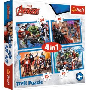 Trefl Пъзел Trefl 4 в 1 - Смелите Отмъстители (34386) - ozone