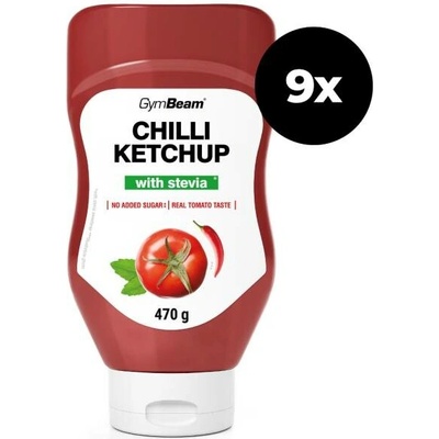GymBeam Kečup slazený stévií chilli 9 x 470 g