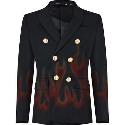 Palm angels Сако PALM ANGELS Men's Burning Double Breasted Blazer - Black/Red