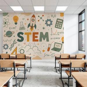Art Gift Decor Детски фототапет stem наука математика и технологии