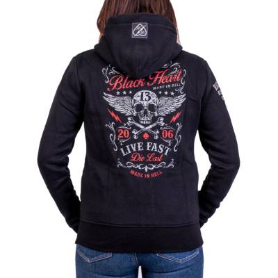 Black heart дамски суичър Zip BLACK HEART - LIVE FAST - Black - 21143
