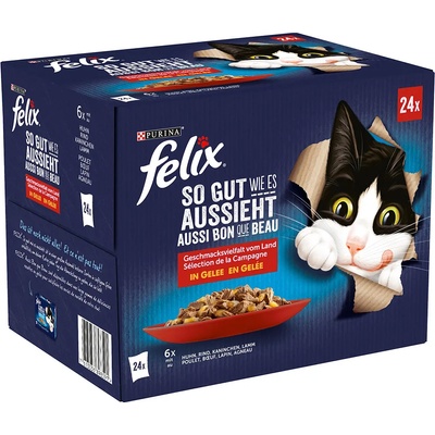 FELIX 24х85г As Good It Looks Felix, консервирана храна за котки - месни вариации