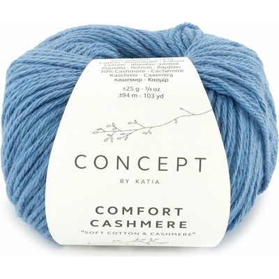 COMFORT CASHMERE Katia Farby COMFORT CASHMERE: 75 svetlá modrá - VÝPREDAJ
