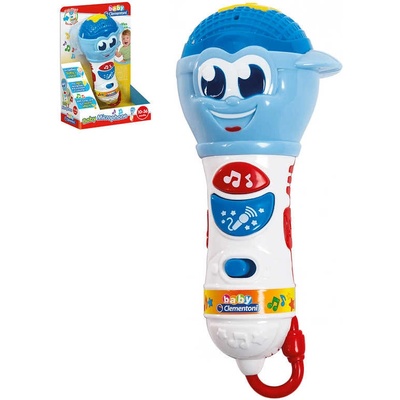 CLEMENTONI Baby mikrofon 18cm na baterie LED Světlo Zvuk