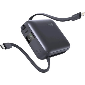 Ttec Външна батерия ttec ReCharger Mini LCD 10.000mAh PD 20W Powerbank с кабел USB-C и Lightning Cable - Сива