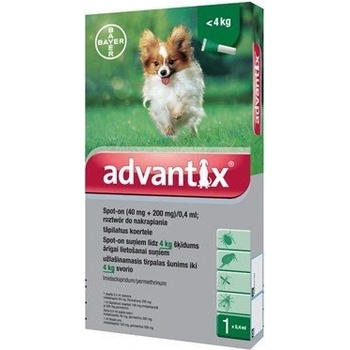 Advantix spot-on pre psy do 4 kg 1 x 0,1 ml