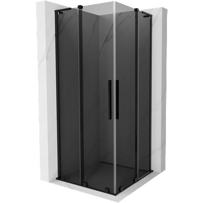 Mexen Velar L Duo плъзгаща се душ кабина 90 x 90 см, графит, черна - 871-090-090-02-43-70 (871-090-090-02-43-70)
