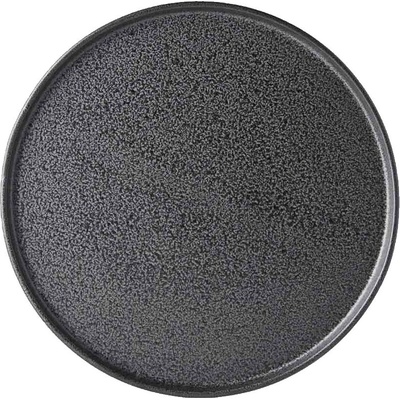 Jedálenský tanier ASPHALT SLAB 24 cm, čierna, keramika, MIJ