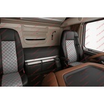  Комплект 1+1 тапицерия от еко кожа за daf xf 106 2015-2021 - сиво-черно
