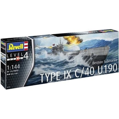 REVELL Plastic ModelKit ponorka 05167 German Submarine Type IX C/40 U190 1:144