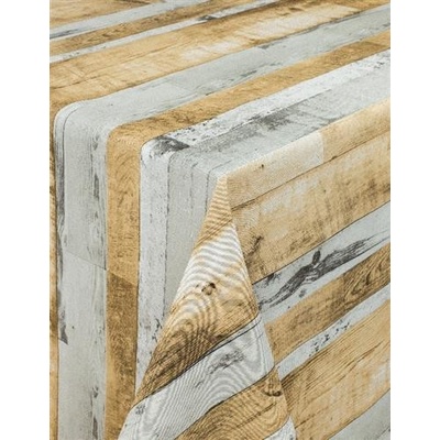 Obrus PVC 7742230, metráž, 20 m x 140 cm, drevené dosky sivo-hnedé, IMPOL TRADE