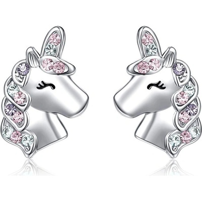 Lunica Stříbrné náušnice BAREVNÝ JEDNOROŽEC 0671