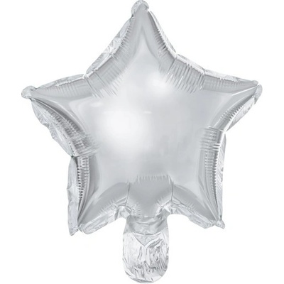 Party Deco Фолиев Балон, Звезда, Сребро