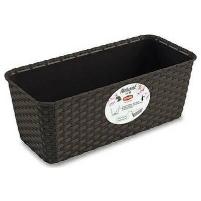 STEFANPLAST Samozavlažovací truhlík NATURAL 30x13x11 cm moka hnedý