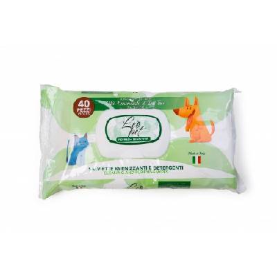 Refresh Sensitive - мокри кърпички за почистване на кучета и котки с масло от чаено дърво, 40 бр, LEOPET Италия, 35912/ST008TT