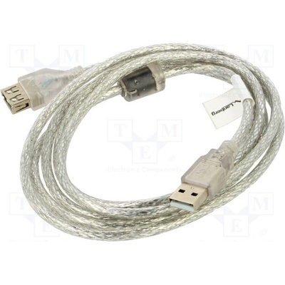 Lanberg CA-USBE-12CC-0018-TR USB 2.0, USB A zásuvka,USB A vidlice, zlacený, 1,8m