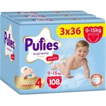 pufies Пелени гащи Pufies Supreme - Размер 4 Maxi, 108 броя, 9-15 kg, 3 x Value Pack (54000278) - baby