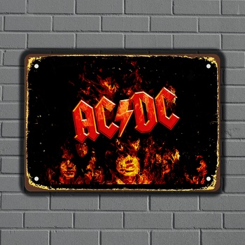 Acdc - музикална метална декоративна табелка