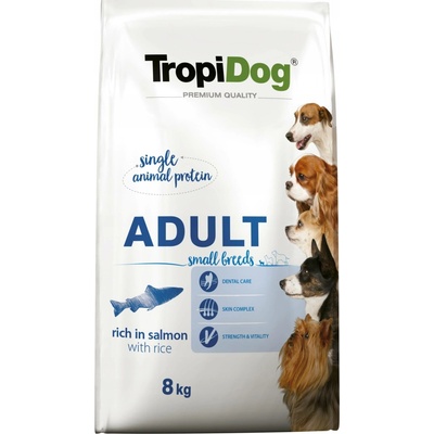 Tropidog Premium krmivo adult malých plemen s lososem 8 kg