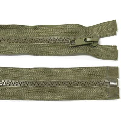 Kostěný zip no.5 rozepínací 65cm bundový color: 698 khaki zelená