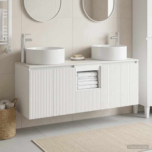 vidaXL Комплект шкафове за баня 3 бр. Бяло 49, 5 x 44, 5 x 65, 5 см (3405737)