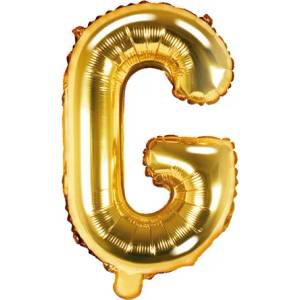 PartyDeco Балон от фолио Mini - Буква G 35см златен
